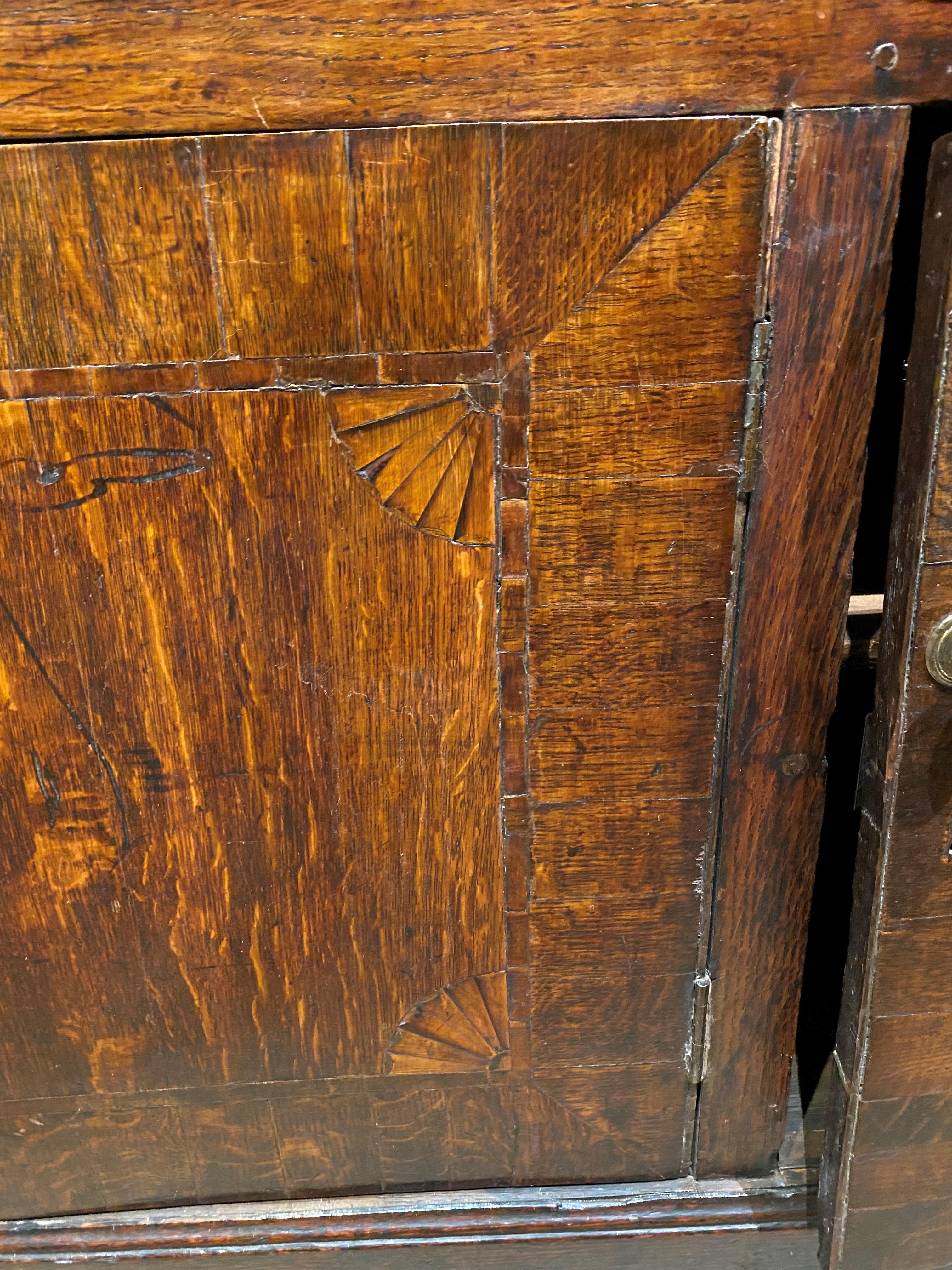 18th/19th Century English Two Part Inlaid Oak Welsh Cupboard or Dresser 7