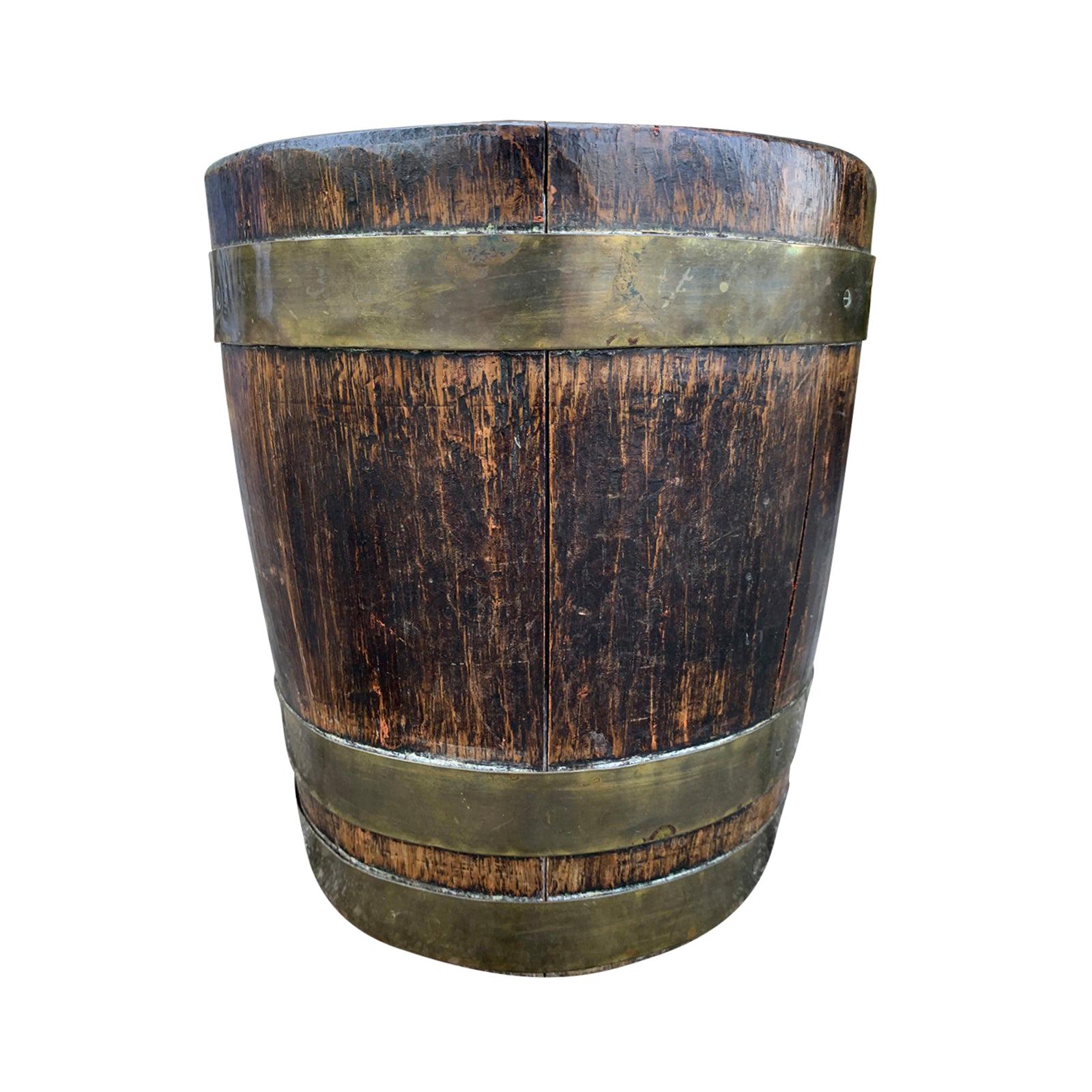 18th19th Century English Wood and Brass Bucket / Planter at 1stDibs