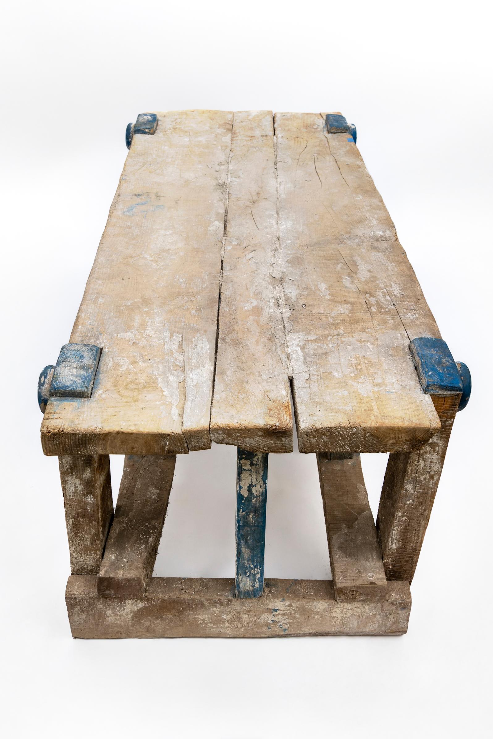18th - 19th Century European Weathered Wood Carpenters Table For Sale 6