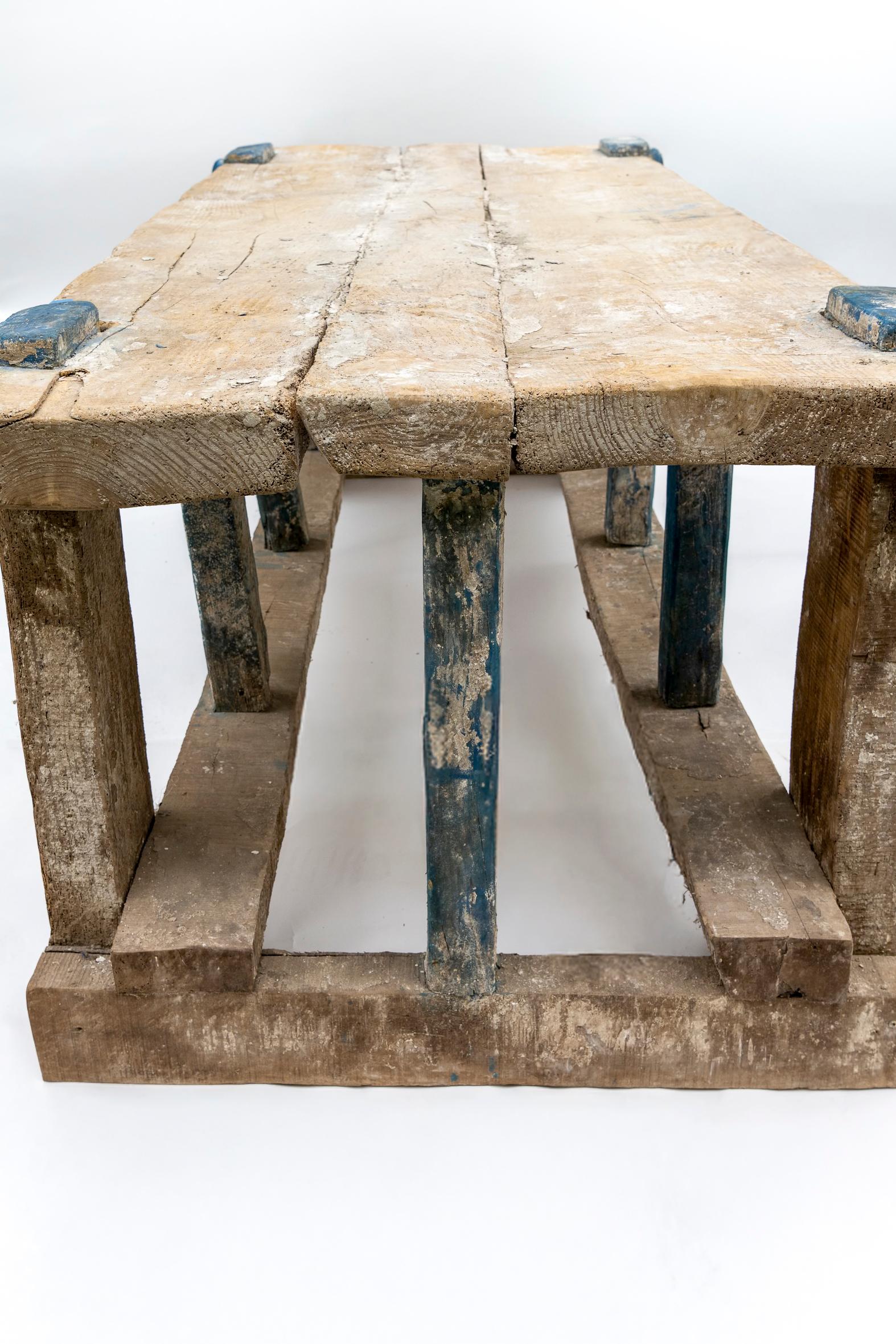 18th - 19th Century European Weathered Wood Carpenters Table For Sale 7