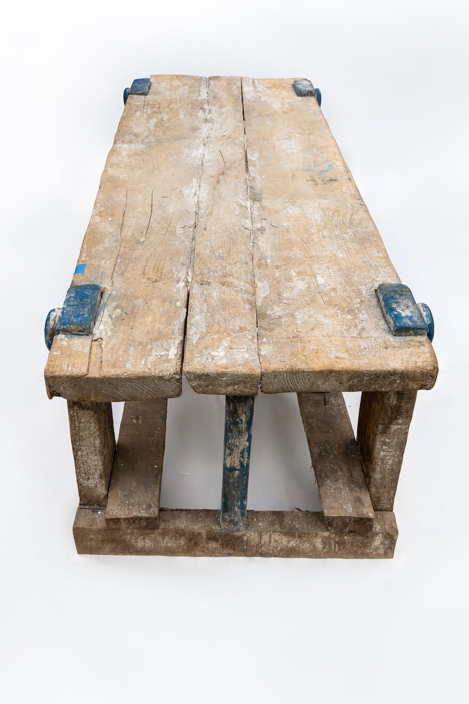 18th - 19th Century European Weathered Wood Carpenters Table For Sale 8