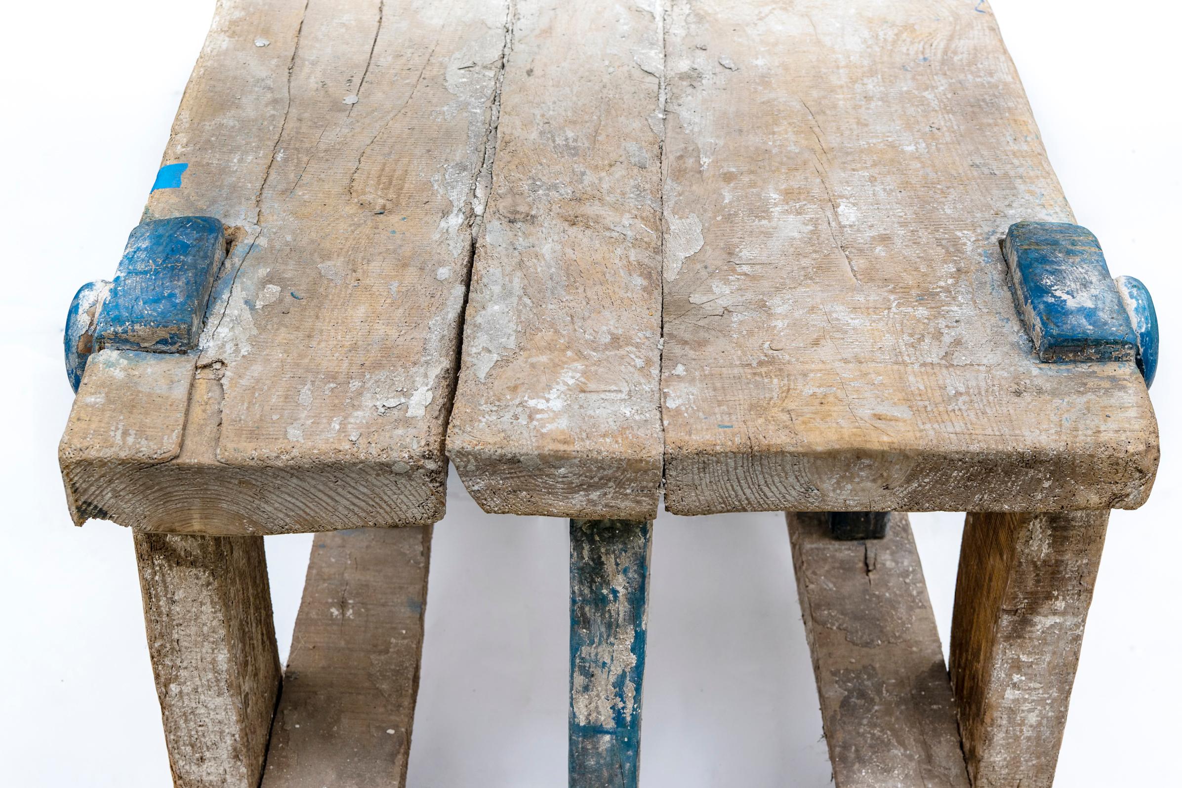 18th - 19th Century European Weathered Wood Carpenters Table For Sale 9