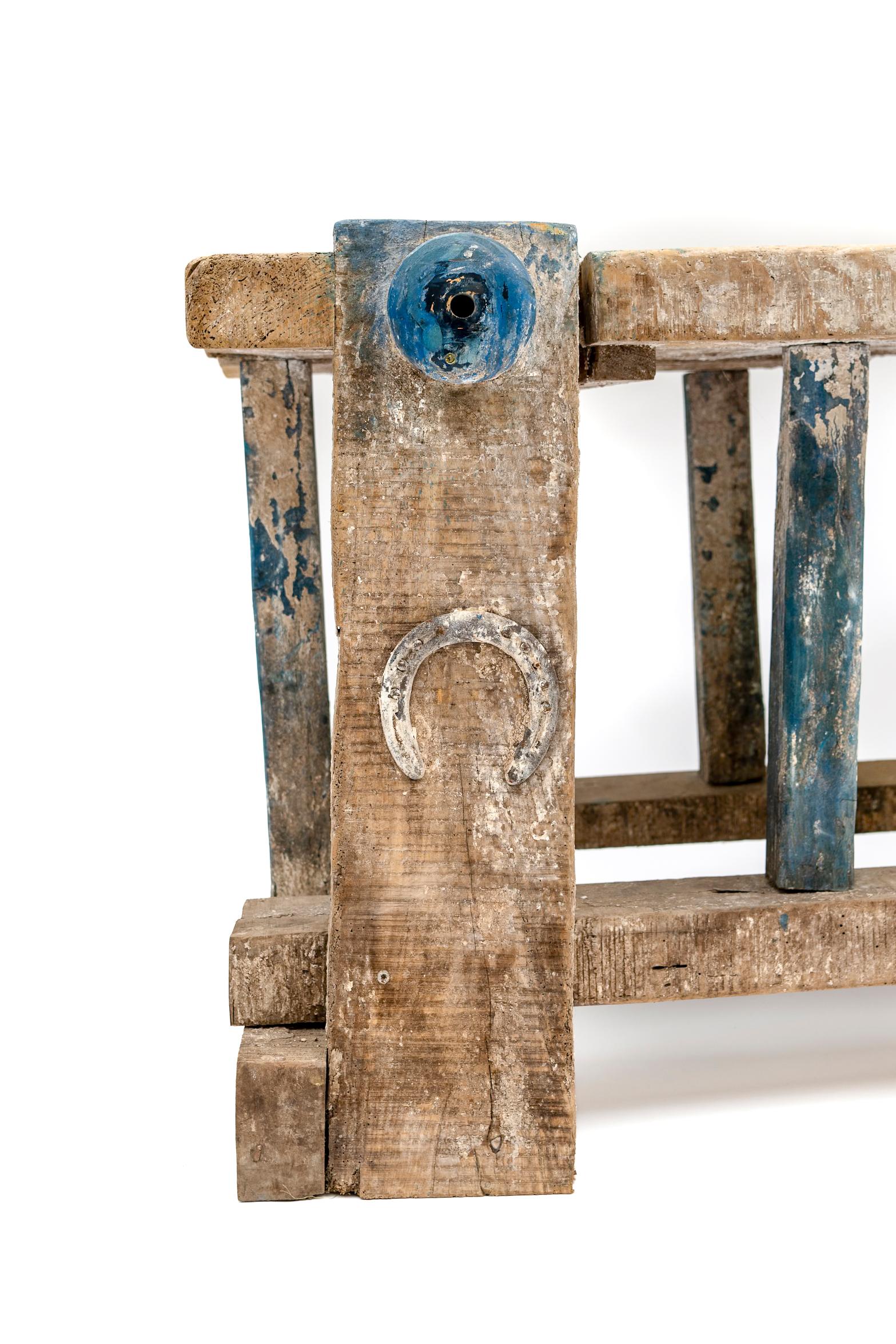 18th - 19th Century European Weathered Wood Carpenters Table In Good Condition For Sale In Wainscott, NY