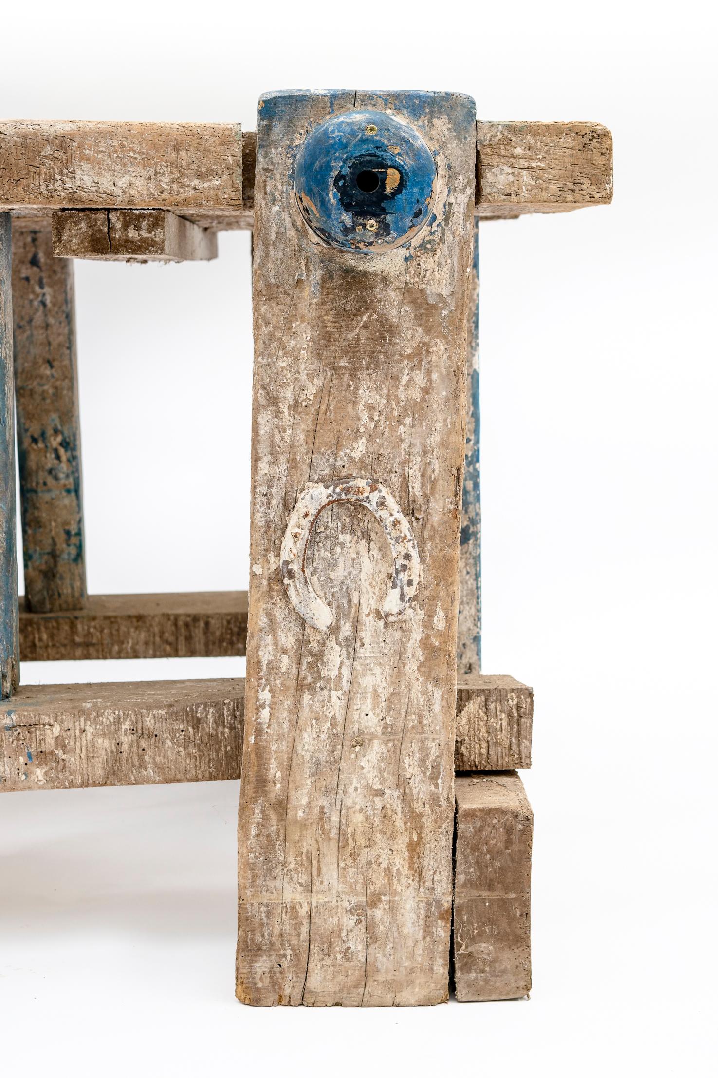 18th - 19th Century European Weathered Wood Carpenters Table For Sale 2