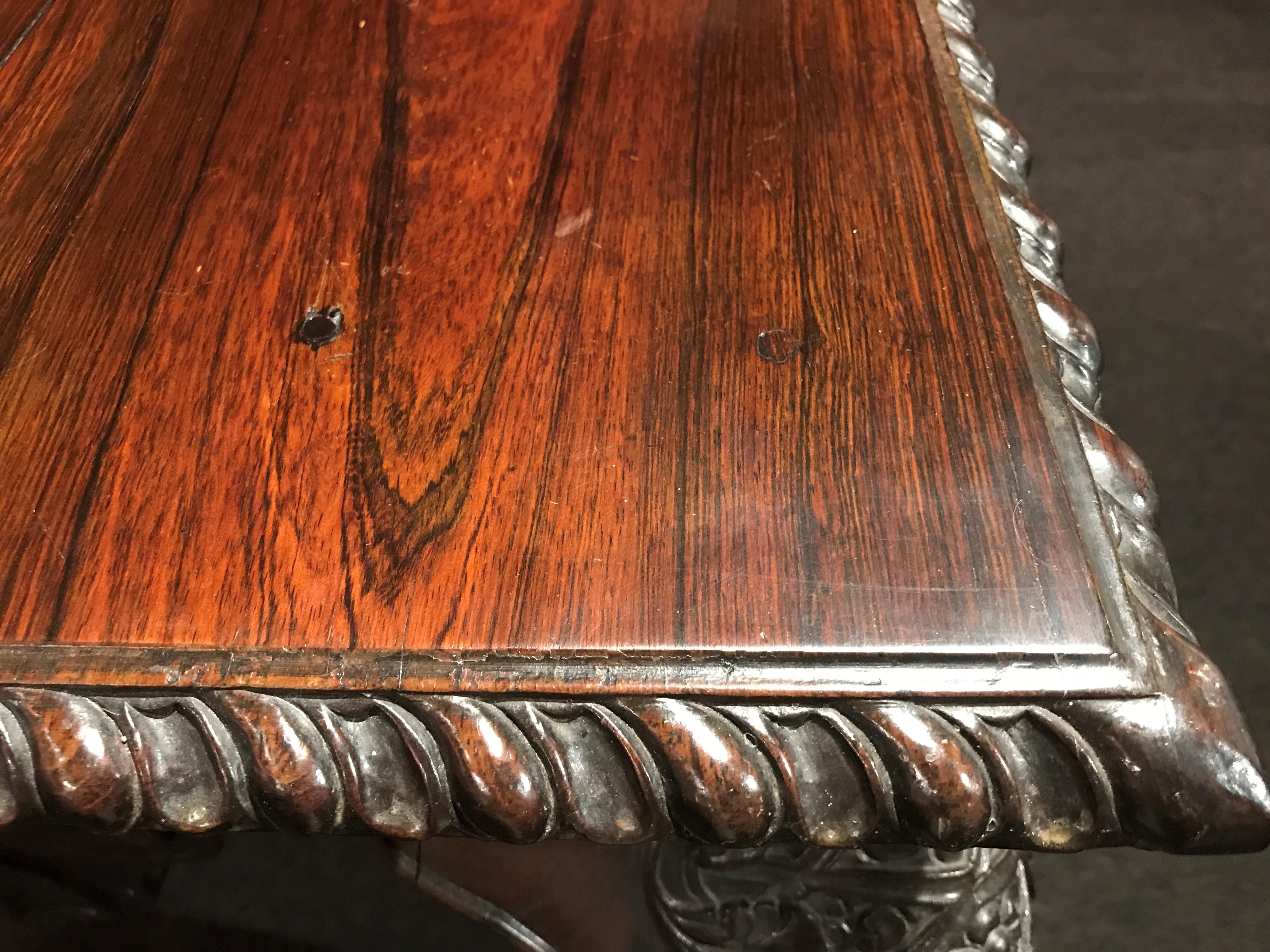 18th-19th Century Exceptionally Carved Portuguese Rococo Rosewood Center Table For Sale 6