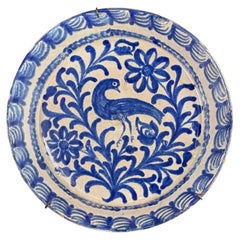 18th-19th Century, Fajalauza Bowl, Hand-Painted Blue & White Pottery, Granada