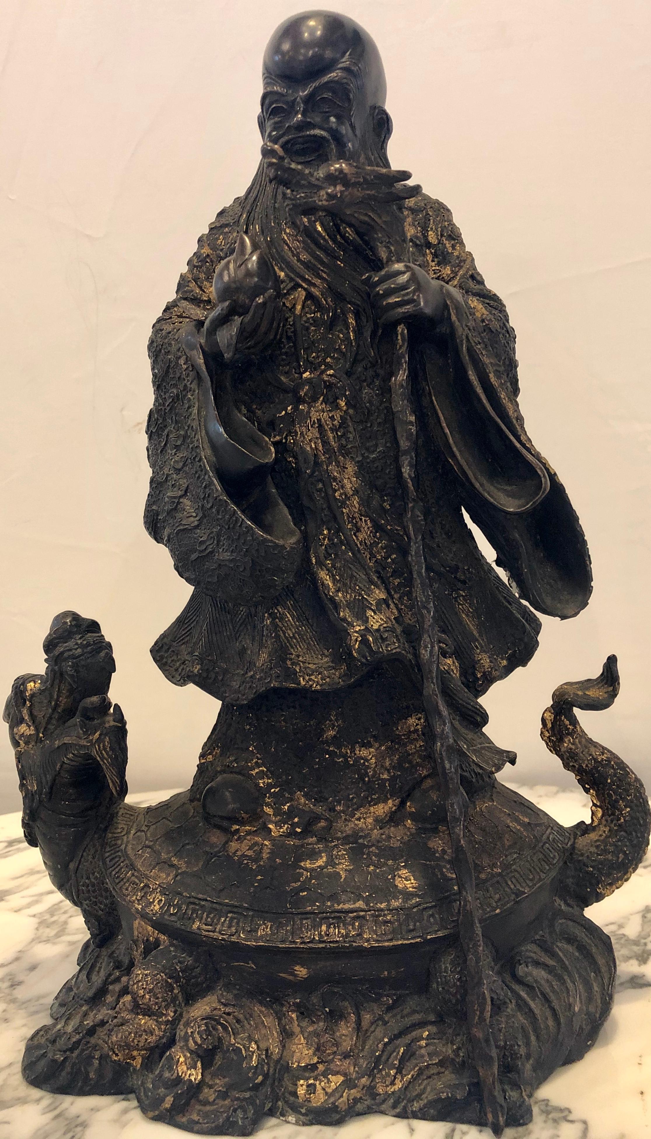 18th-19th century figure One of the Three Gods of Good Fortune, He represents Longevity.