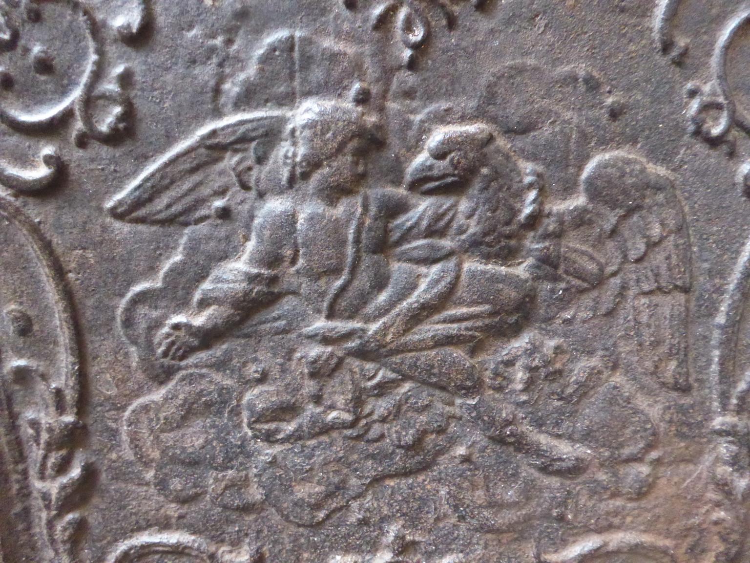 Cast 18th-19th Century French 'Abduction of Ganymede' Fireback / Backsplash For Sale