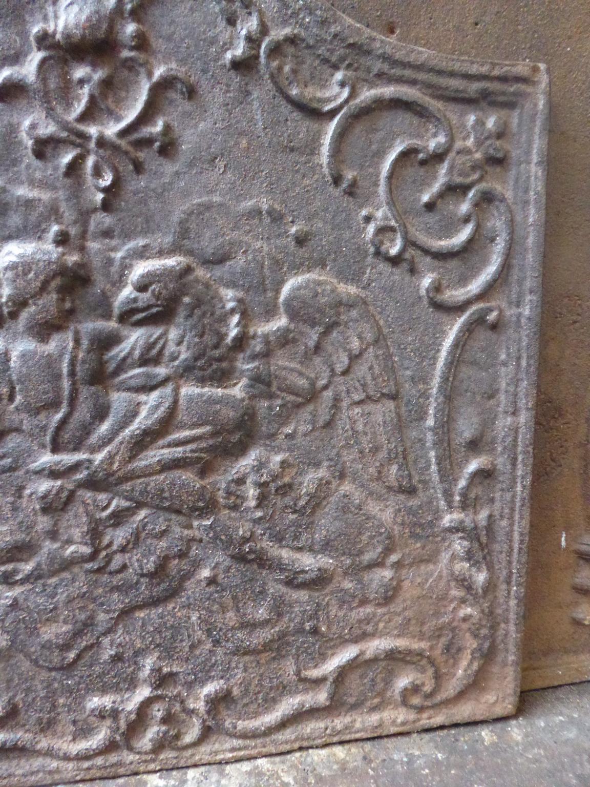 18th-19th Century French 'Abduction of Ganymede' Fireback / Backsplash In Good Condition For Sale In Soest, NL