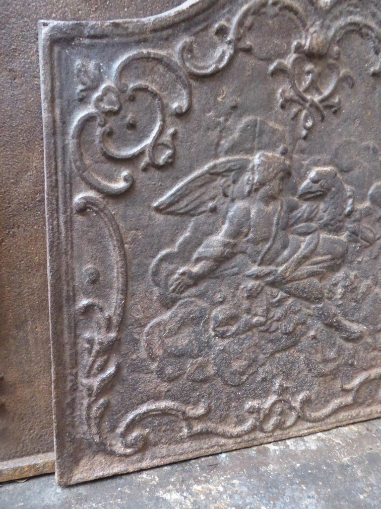 Iron 18th-19th Century French 'Abduction of Ganymede' Fireback For Sale