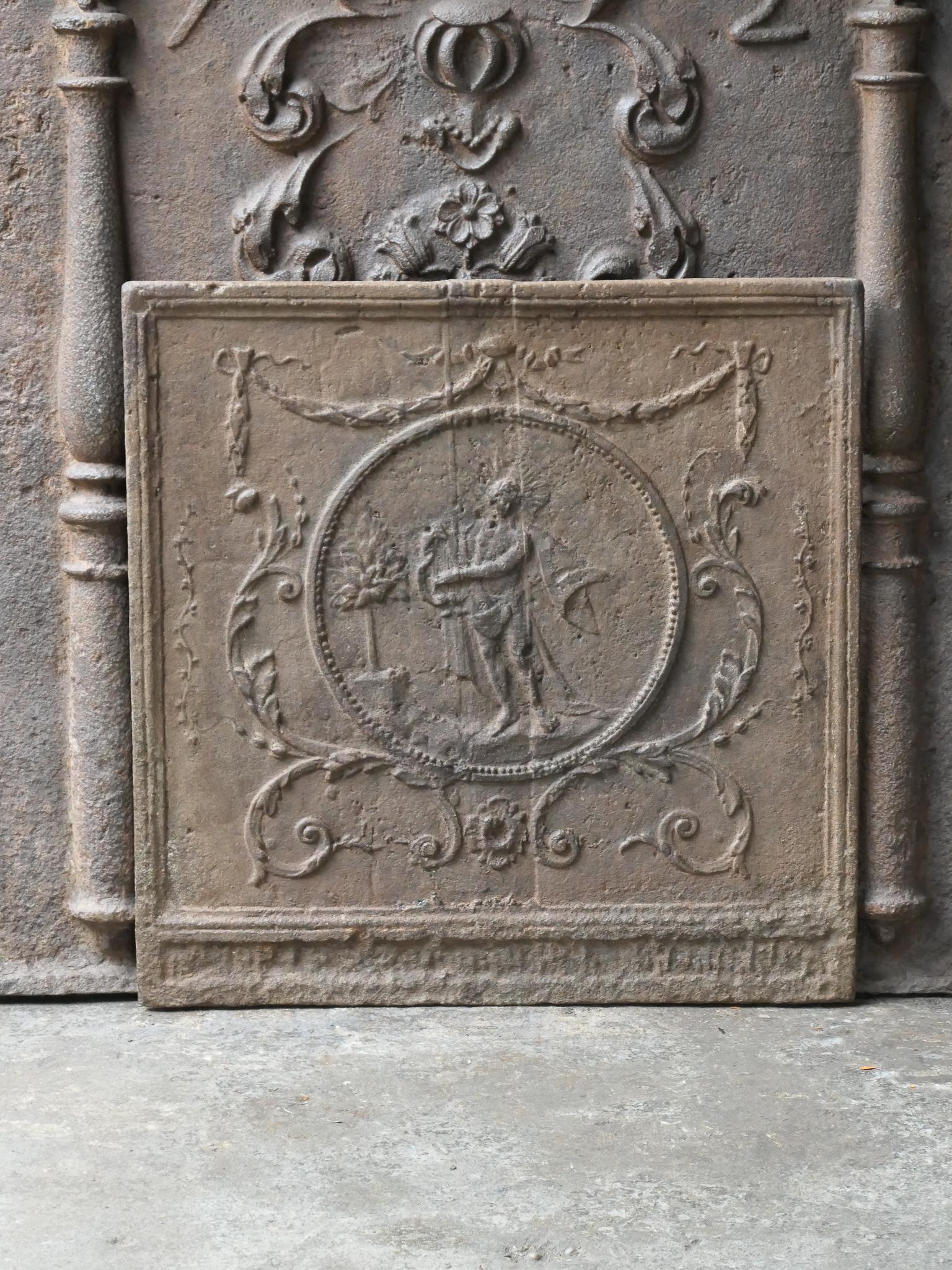 Neoclassical 18th - 19th Century French 'Apollo with Lyre' Fireback