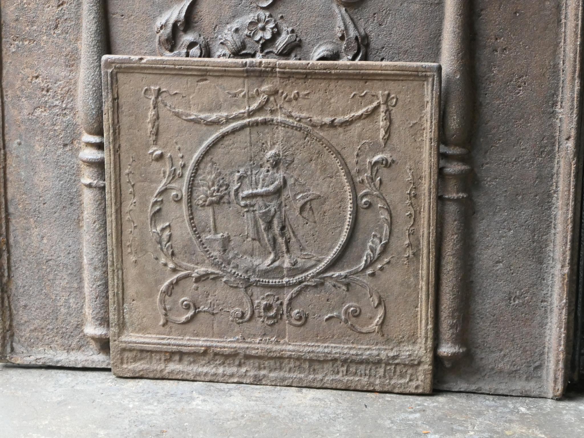 Cast 18th - 19th Century French 'Apollo with Lyre' Fireback