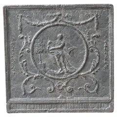 Plaque de cheminée / dosseret "Apollo à la lyre" français des 18e et 19e C.
