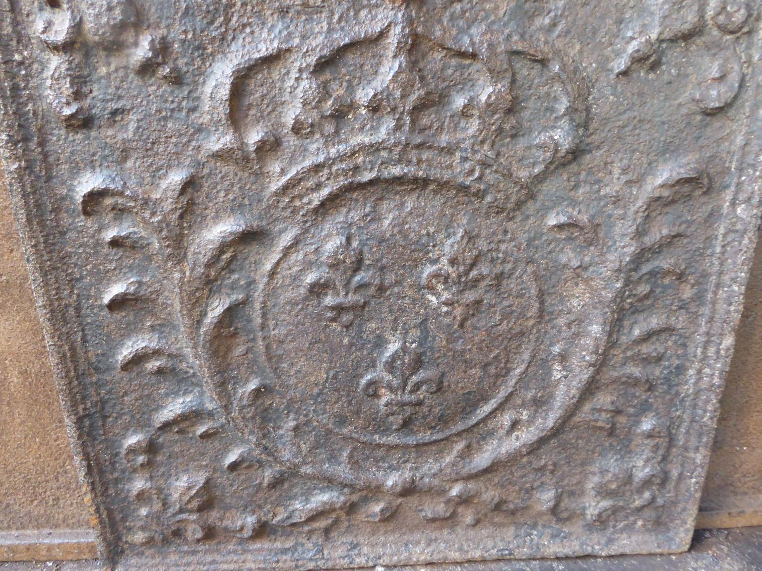 Cast 18th-19th Century French 'Arms of France' Fireback