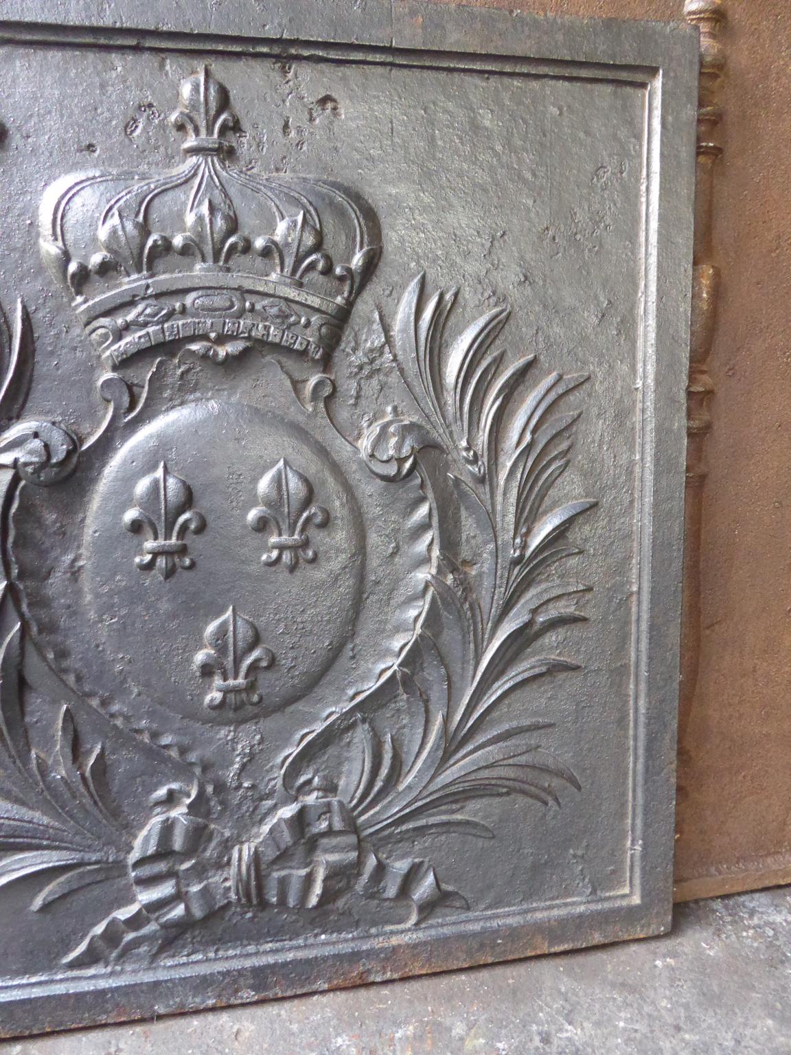 18th Century 18th-19th Century French 'Arms of France' Fireback