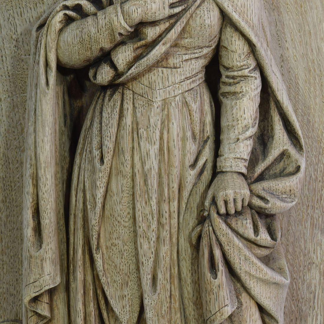 Panneau en chêne sculpté français du 18ème et 19ème siècle de Saint Philomena en vente 6