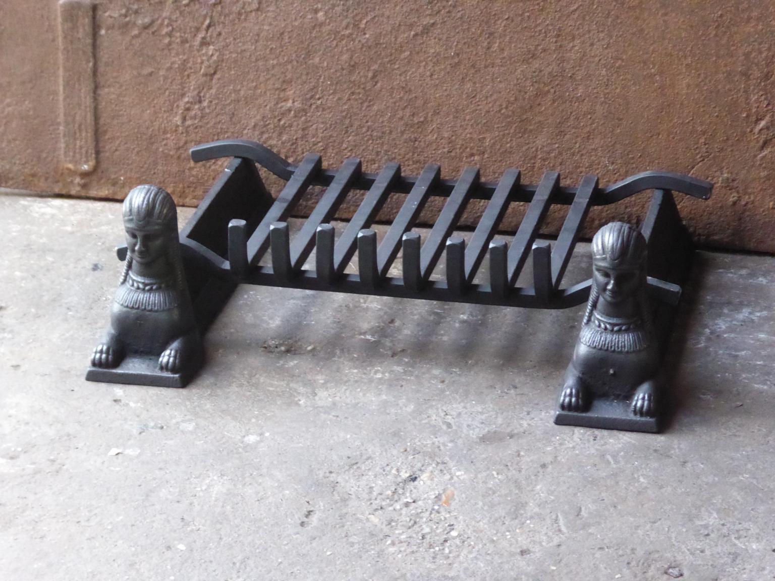 18th-19th Century French Empire Fire Grate, Fireplace Grate In Good Condition In Amerongen, NL