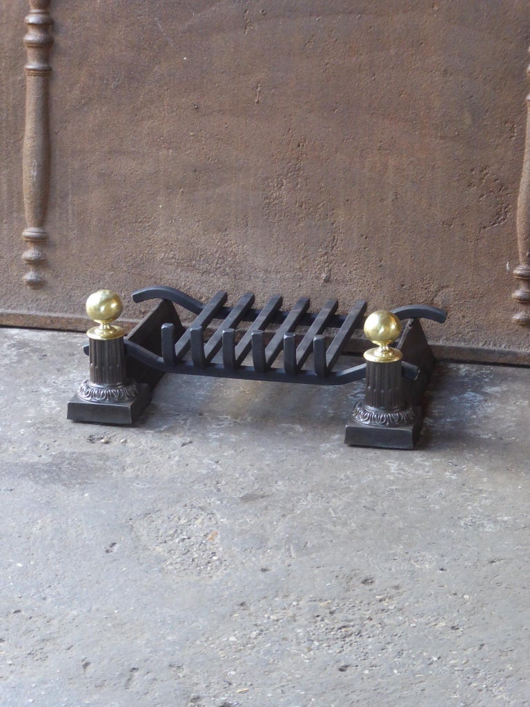 Cast 18th-19th Century French Fire Grate, Fireplace Grate For Sale