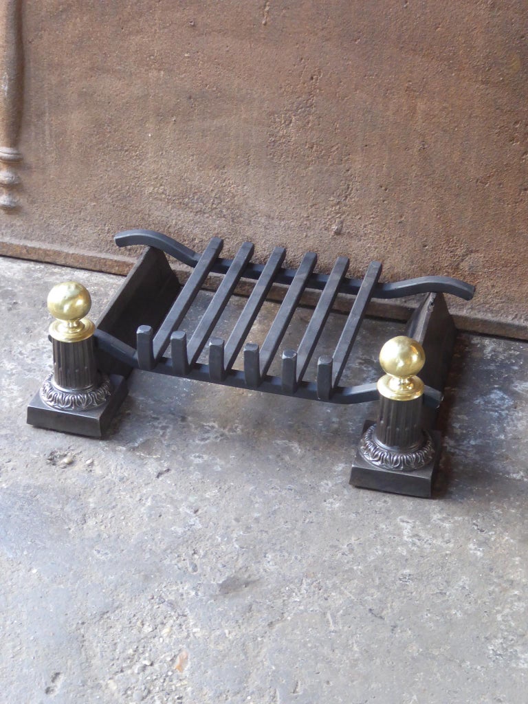 Brass 18th-19th Century French Fire Grate, Fireplace Grate For Sale