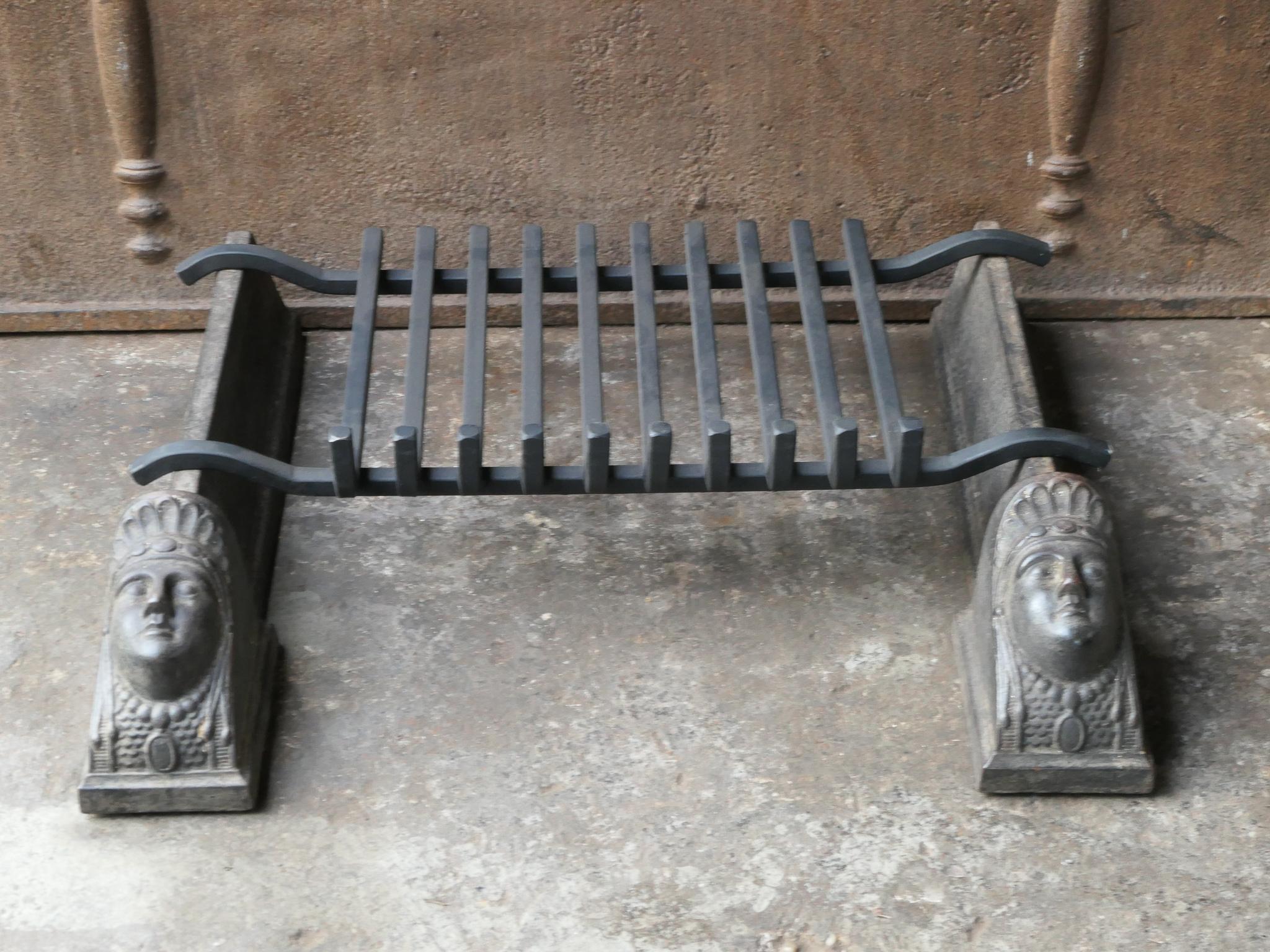 Iron 18th-19th Century French Fire Grate, Fireplace Grate