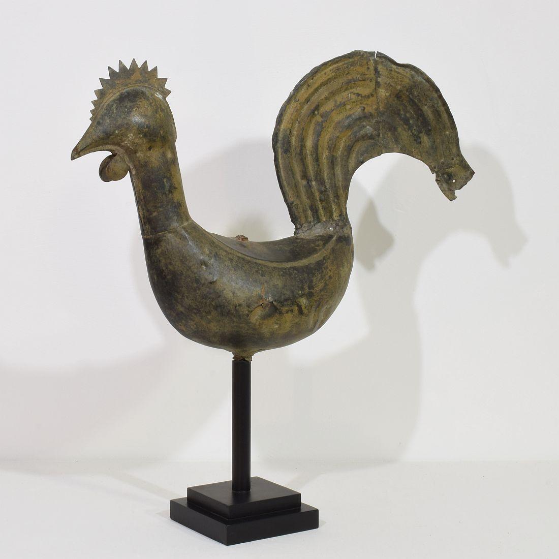 Hand-Crafted 18th-19th Century, French Folk Art Copper Rooster, Weathervane
