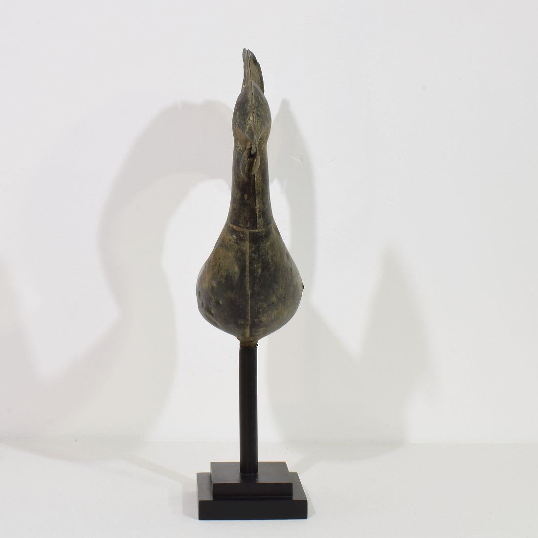 18th-19th Century, French Folk Art Copper Rooster, Weathervane In Good Condition In Buisson, FR