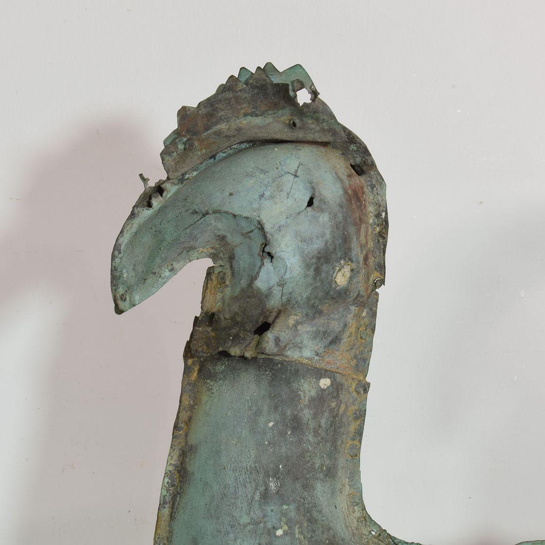 18th-19th Century, French Folk Art Copper Rooster, Weathervane 5