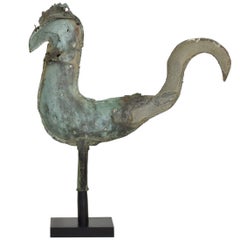 Gallo in rame, banderuola del XVIII-XIX secolo, arte popolare francese
