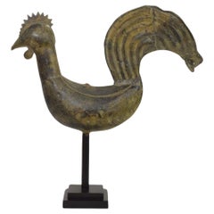 18th-19th Century, French Folk Art Copper Rooster, Weathervane