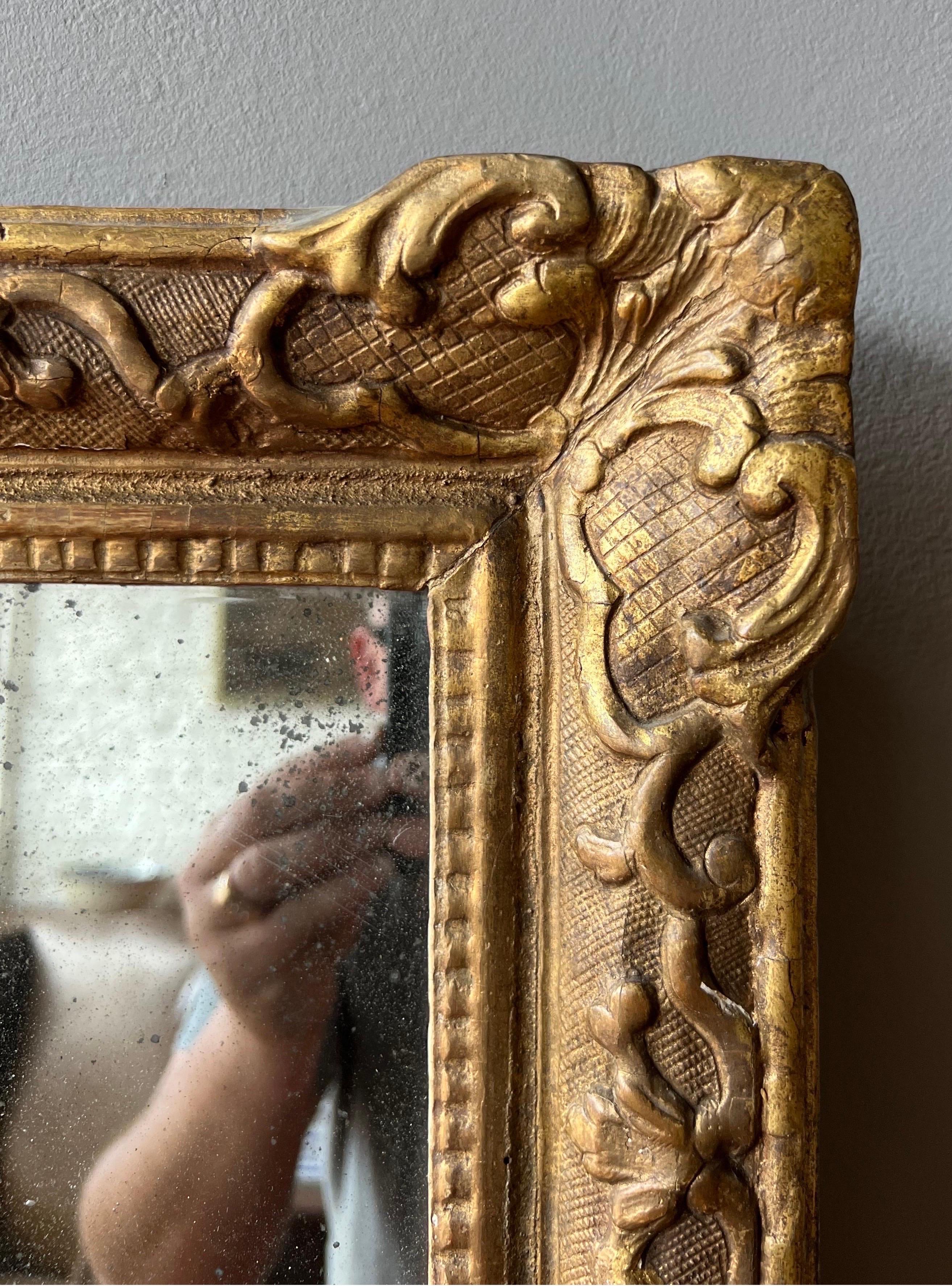18th- 19th Century French Giltwood Mirror  For Sale 1