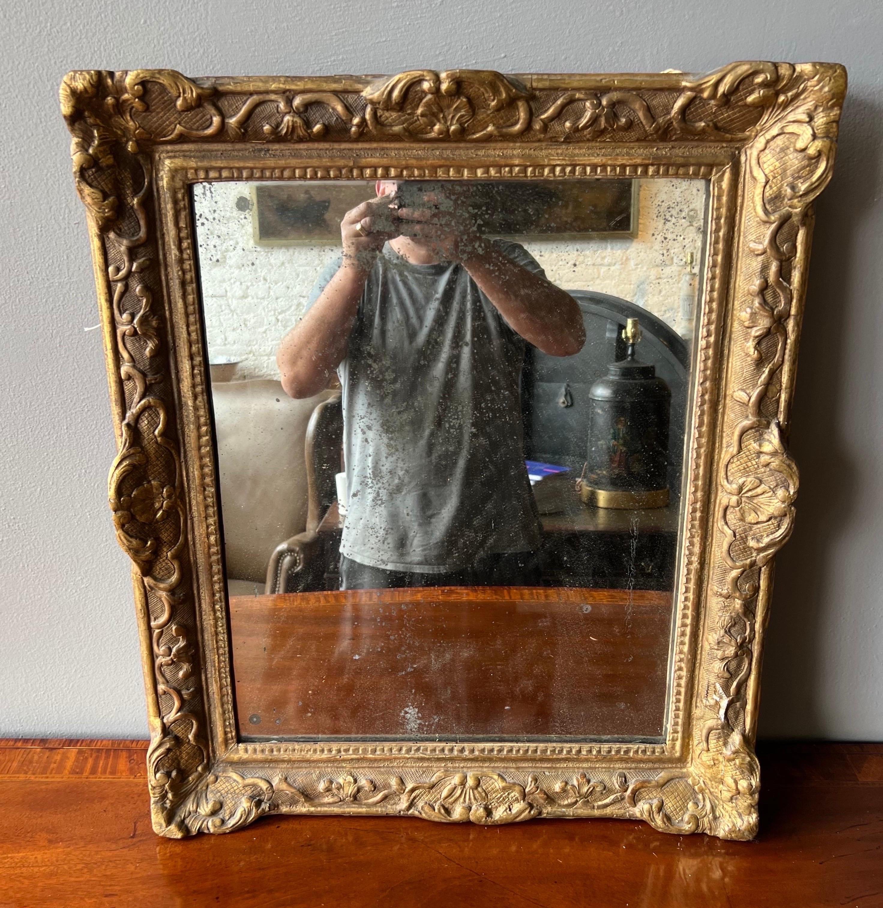 18th- 19th Century French Giltwood Mirror  For Sale 2