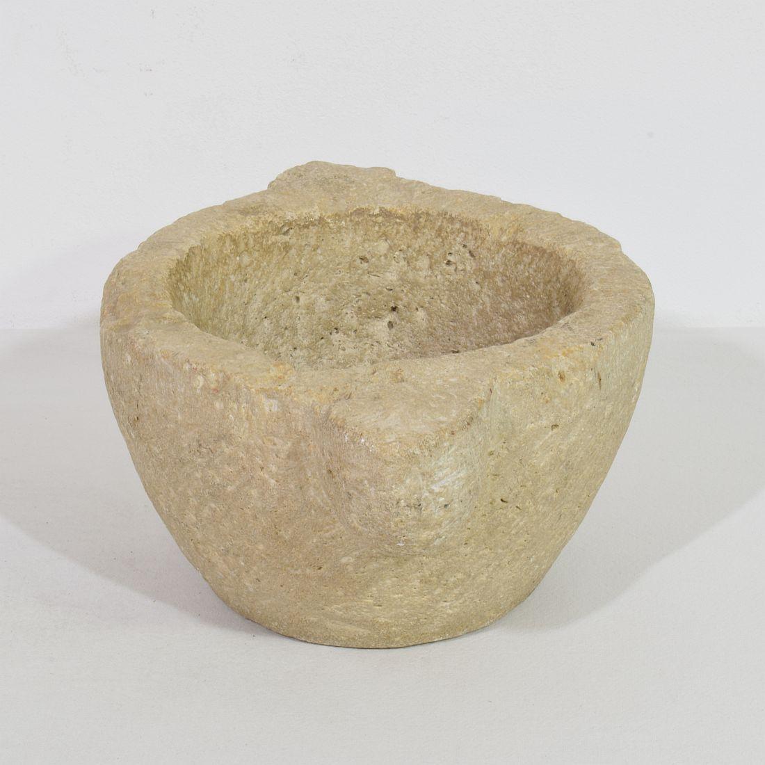18th Century and Earlier 18th-19th Century, French Limestone Mortar For Sale