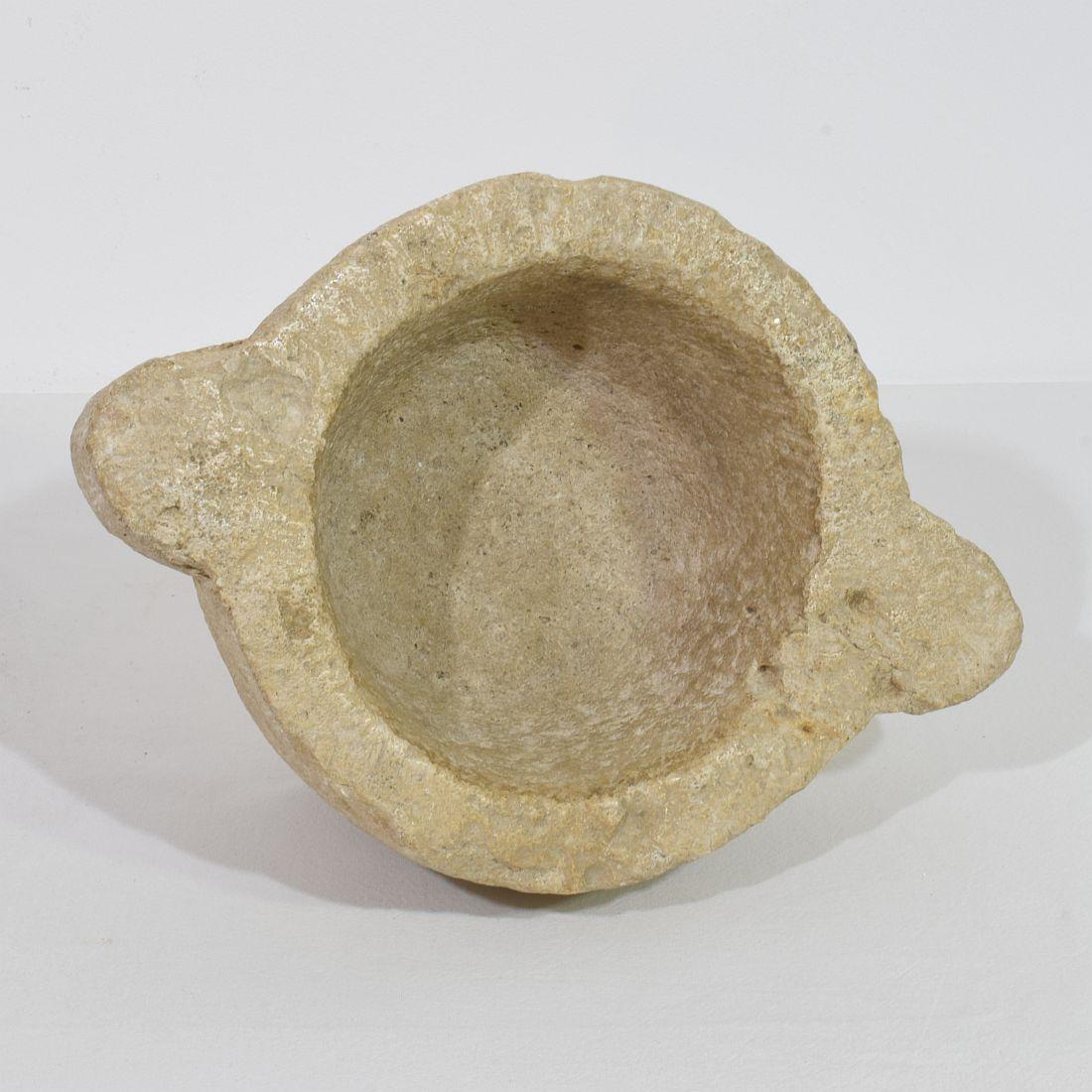 18th-19th Century, French Limestone Mortar For Sale 3