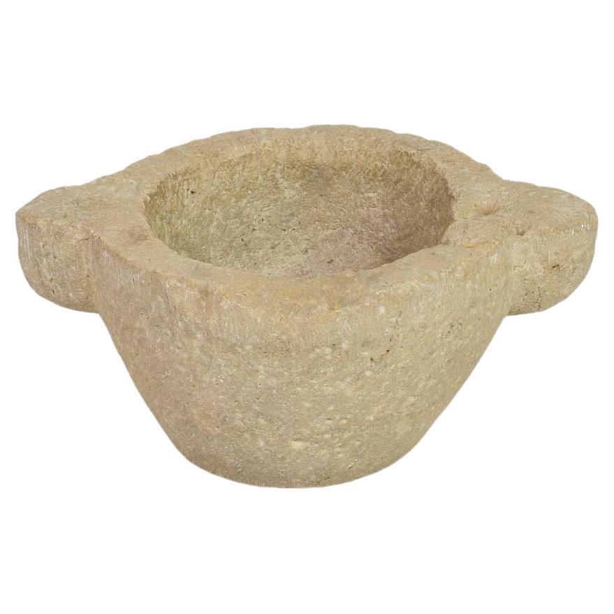 Antique French Limestone Mortar, Circa 1750-1850, Weathered Charm