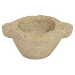 Antique French Limestone Mortar, Circa 1750-1850, Weathered Charm