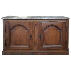 18th-19th Century French Louis XV Marble-Top Buffet, Mellow Finish