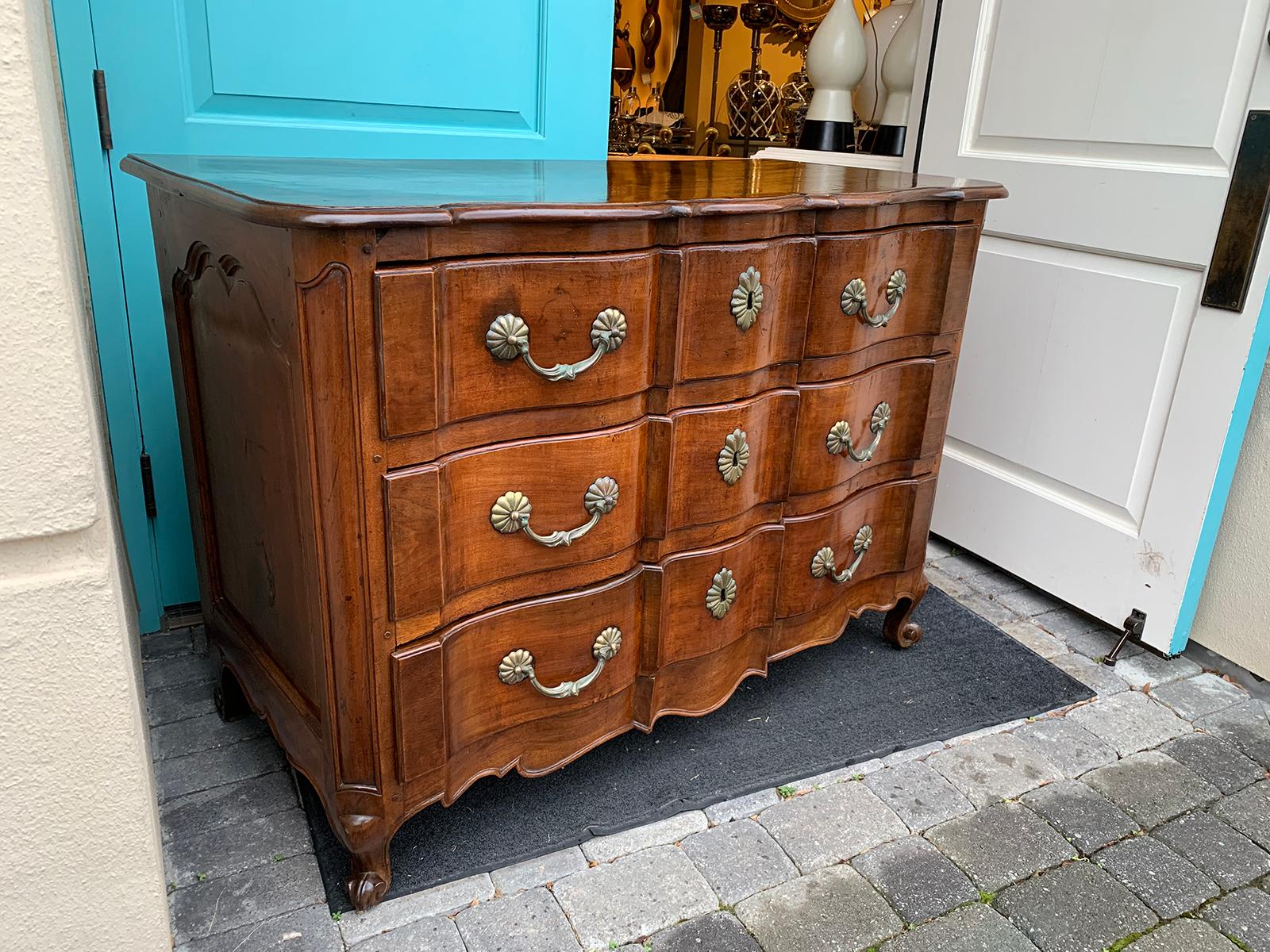 18th-19th Century French Louis XV Style Fruitwood Commode / Chest, Three Drawers In Good Condition In Atlanta, GA