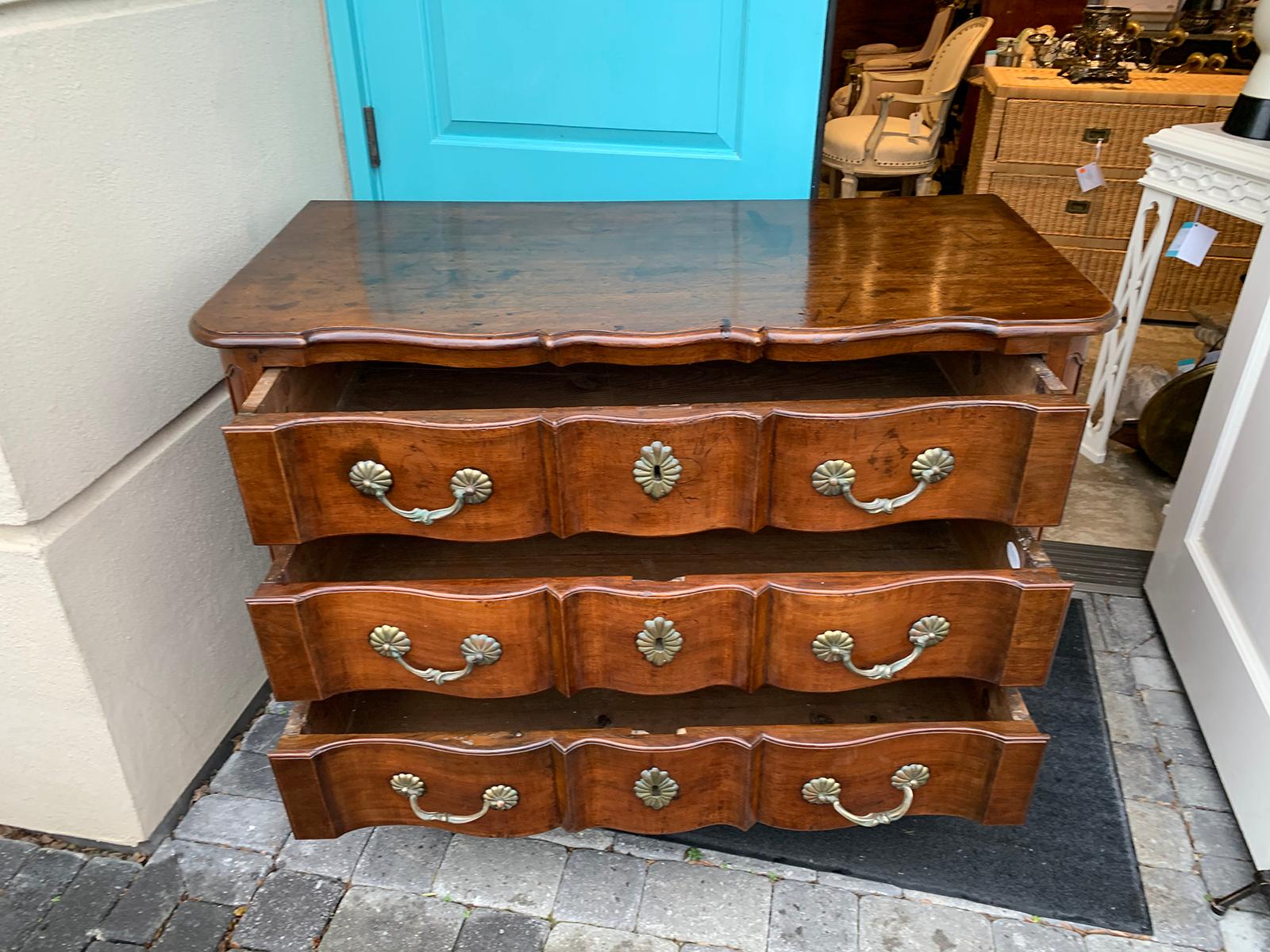 18th-19th Century French Louis XV Style Fruitwood Commode / Chest, Three Drawers 2