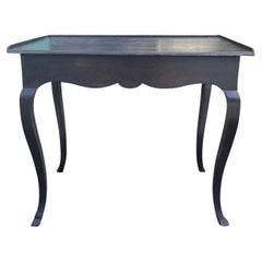 18th/19th Century French Louis XV Style Oak Ebonized Side Table with Drawer