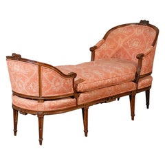 18th-19th Century French Louis XVI Chaise Lounge, Signed "Pillot"