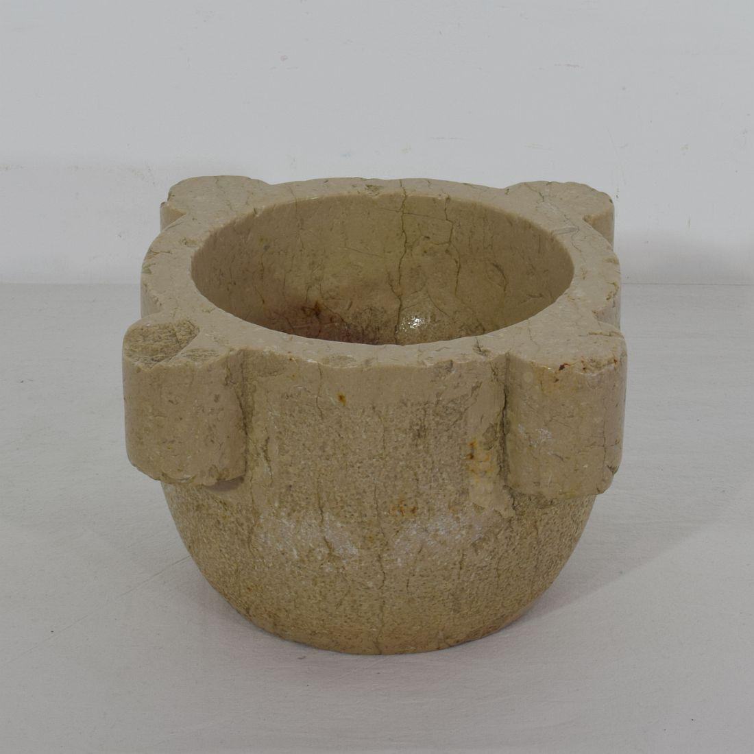 Carved 18th-19th Century, French Marble Mortar