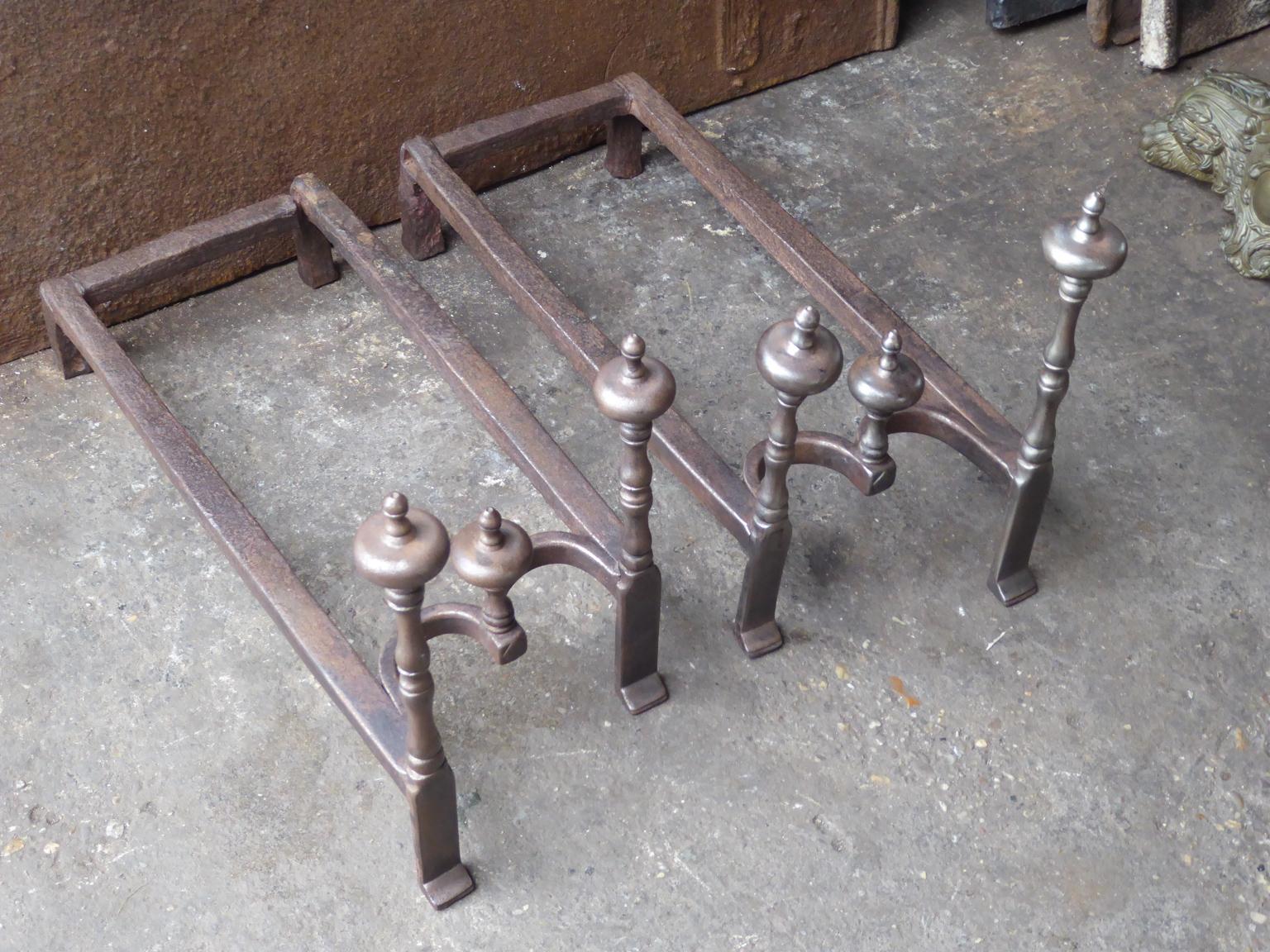 18th-19th Century French Neoclassical Period Andirons or Firedogs In Good Condition For Sale In Soest, NL