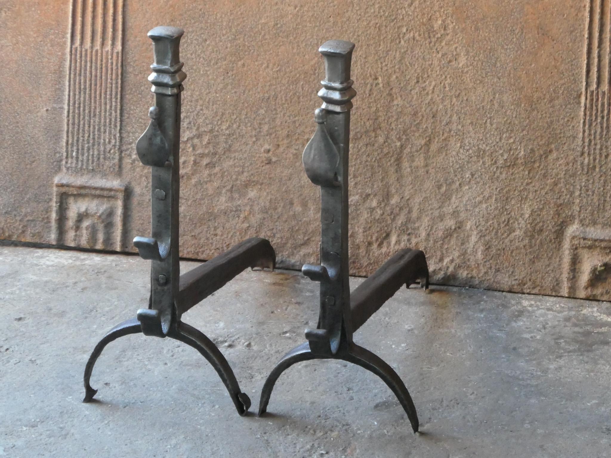 18th-19th Century French Neoclassical Period Andirons or Firedogs For Sale 2