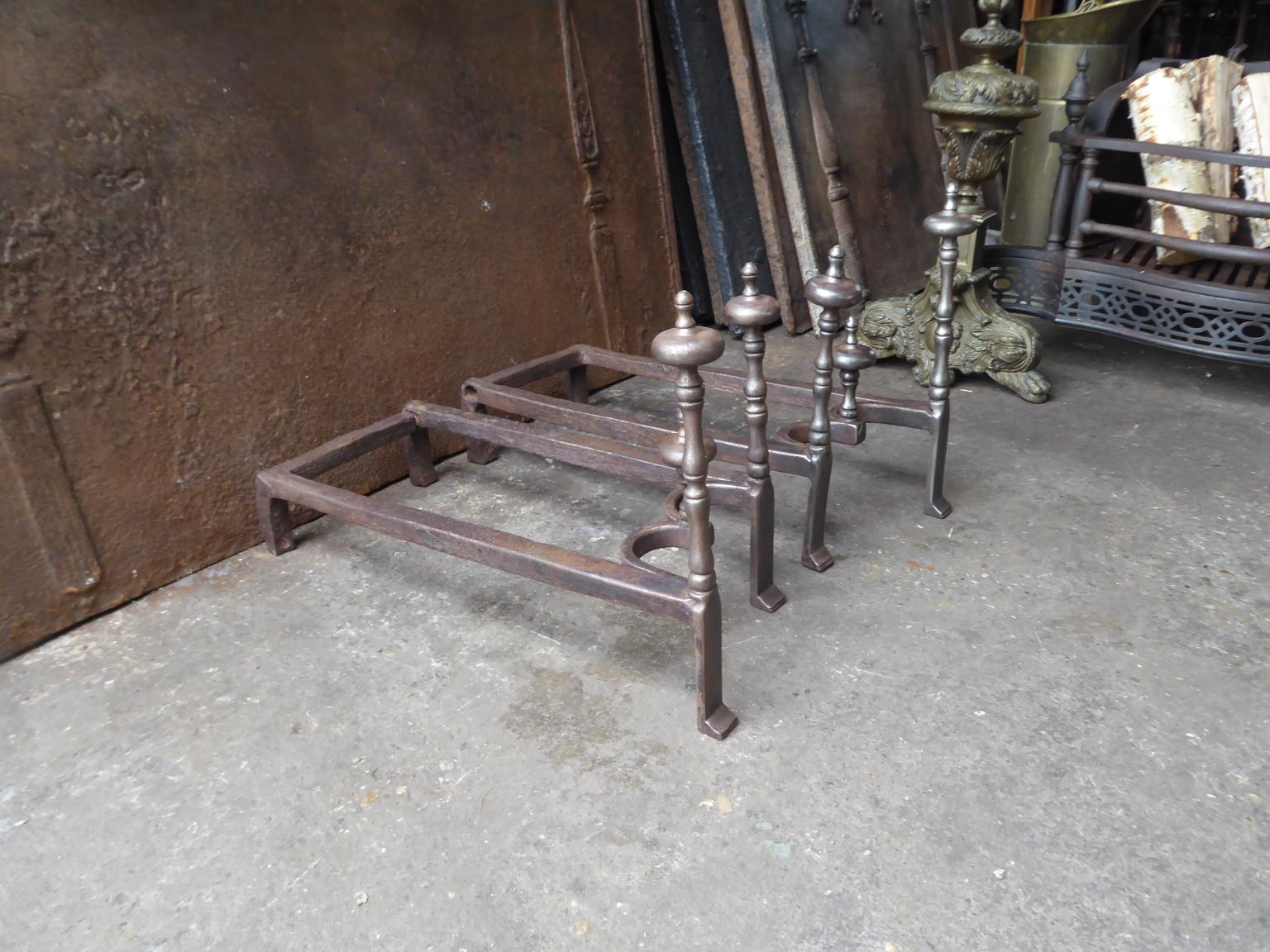18th-19th Century French Neoclassical Period Andirons or Firedogs For Sale 4
