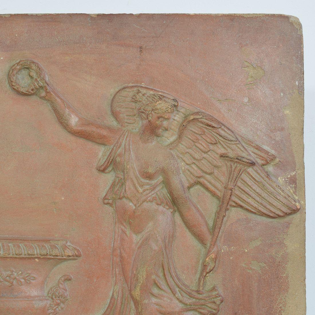 18th/ 19th Century French Neoclassical Terracotta Panel with Angels 8
