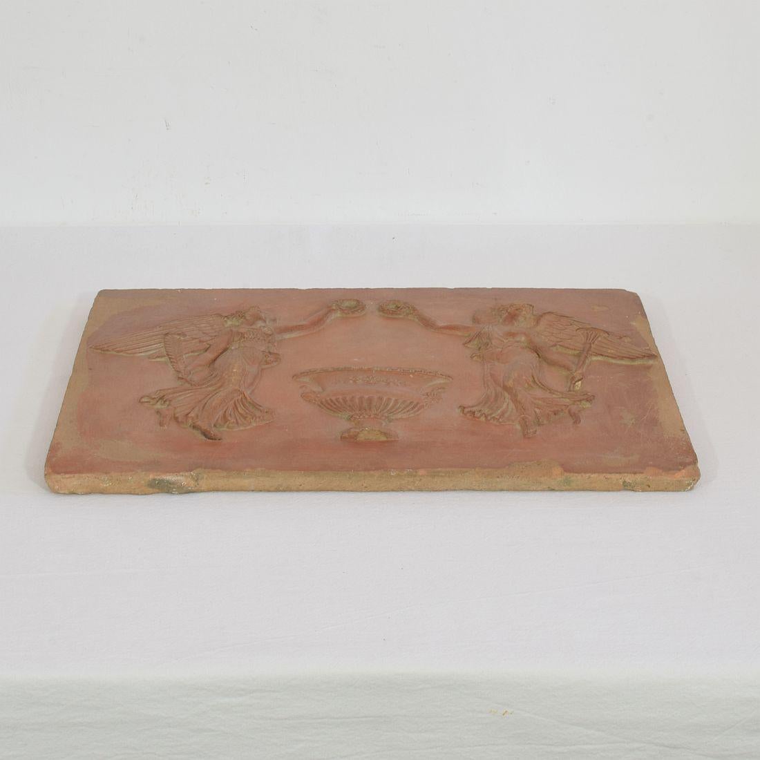 18th/ 19th Century French Neoclassical Terracotta Panel with Angels 11