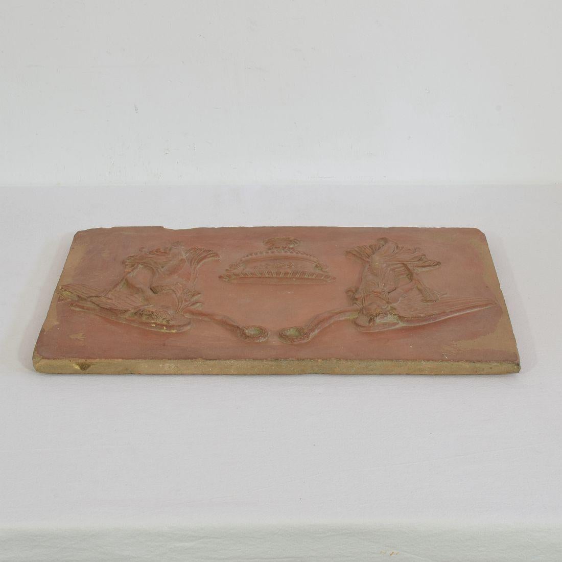 18th/ 19th Century French Neoclassical Terracotta Panel with Angels 12