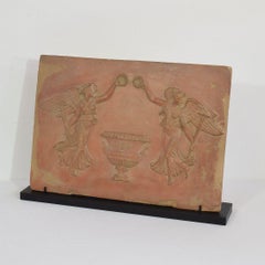 18th/ 19th Century French Neoclassical Terracotta Panel with Angels
