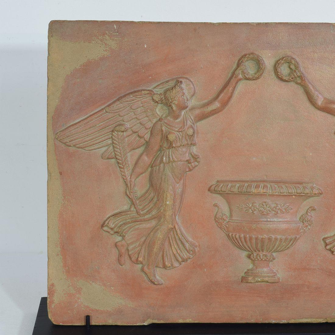 18th/ 19th Century French Neoclassical Terracotta Panel with Angels 4