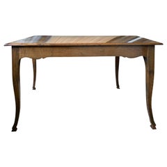 Antique 18th-19th Century French Oak Table with Side Drawer